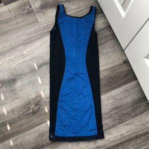 Black and blue bebe dress